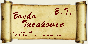 Boško Tucaković vizit kartica